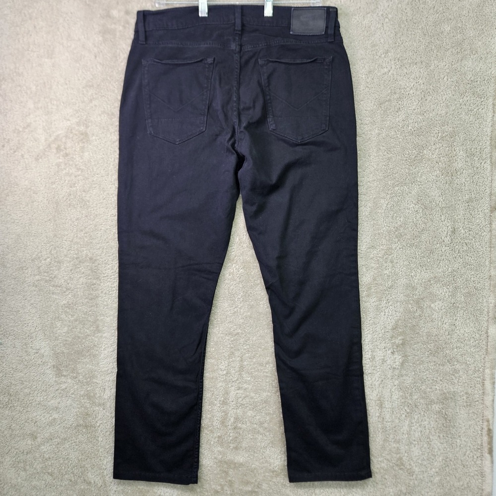 Hudson Blake Slim Straight Jeans Mens 34 Black Stretch Denim 30" Inseam Mid Rise - Picture 2 of 12